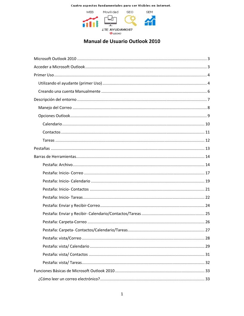 Imágen de pdf Manual de Usuario Outlook 2010